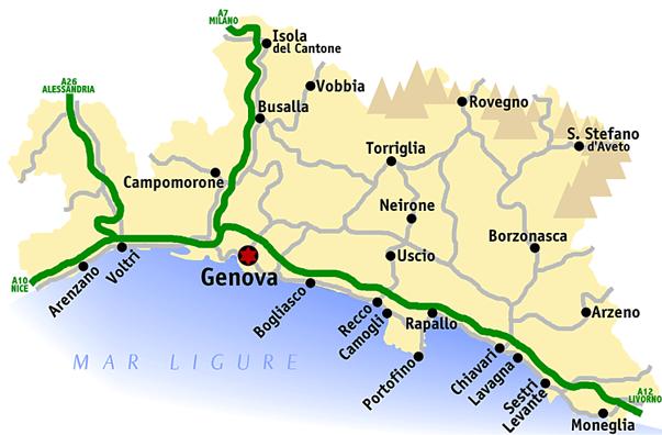 Карта провинции Генуя