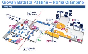 Рим - Чампино (Пастине) - карта-схема аэропорта